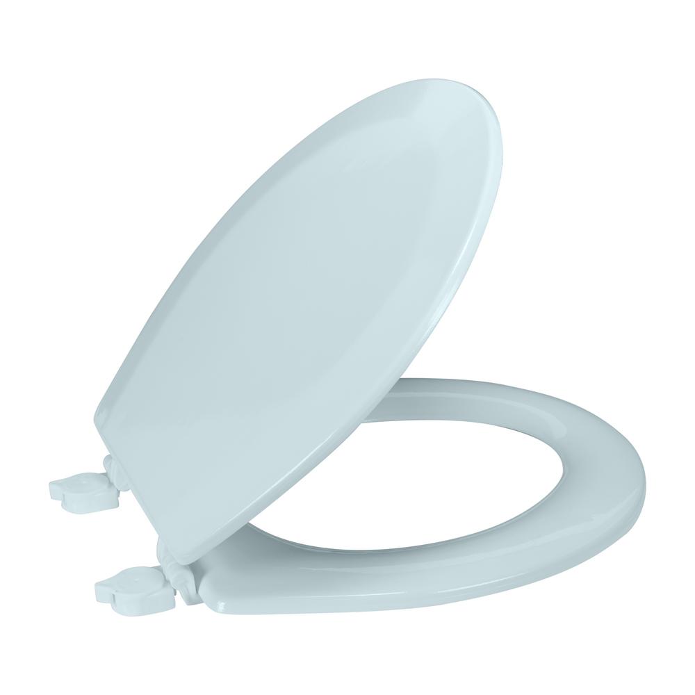 Bath Bliss Beveled Standard Round Toilet Seat in Light Blue-7083 - The