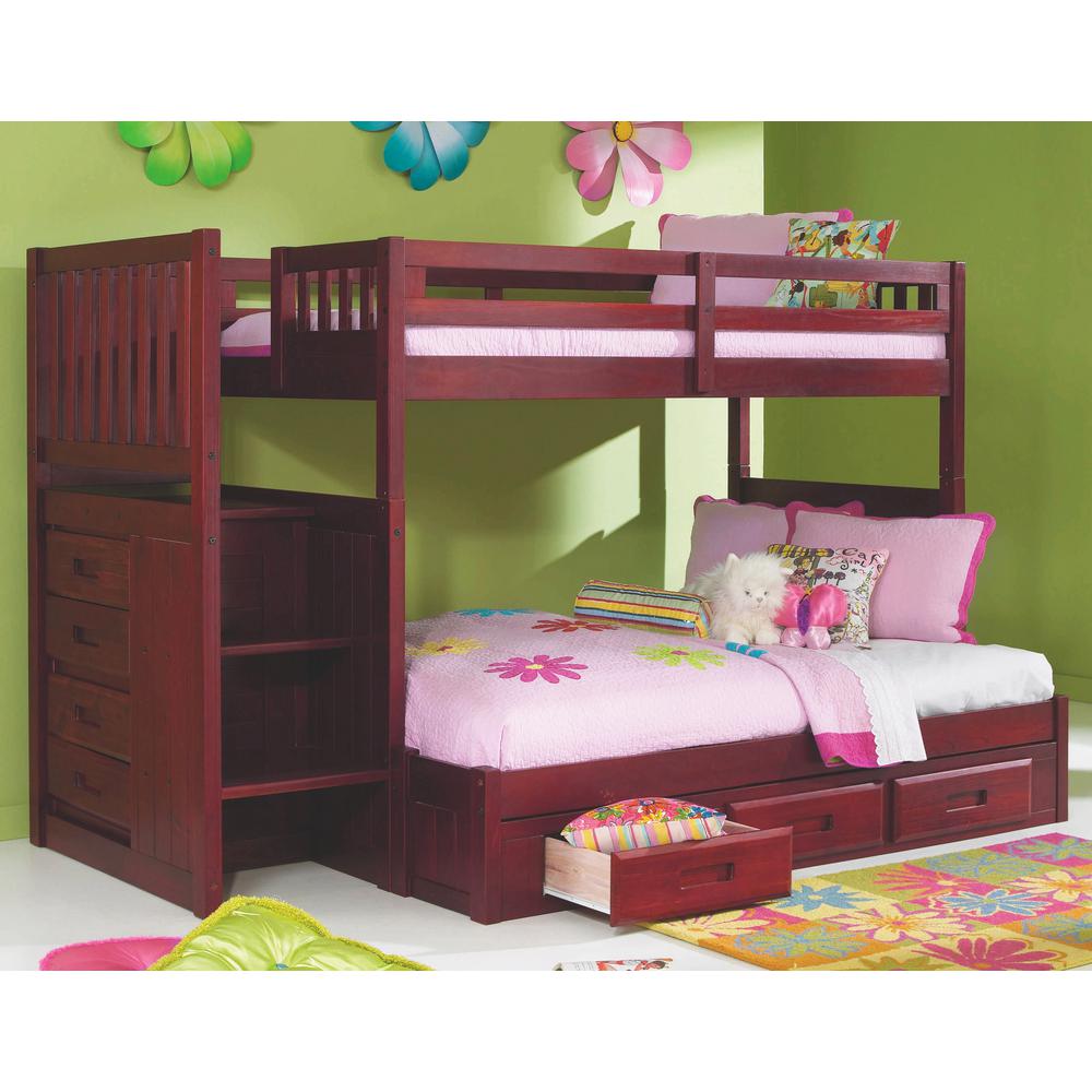 American Furniture Classics Merlot Twin Over Full Staircase Solid Twin Over Full Staircase Solid