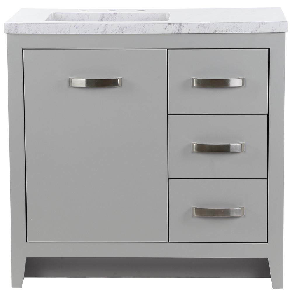 Home Decorators Collection Blakely 37 in. W x 19 in. D Bath Vanity in Sterling Gray with Stone Effects Vanity Top in Lunar with White Sink