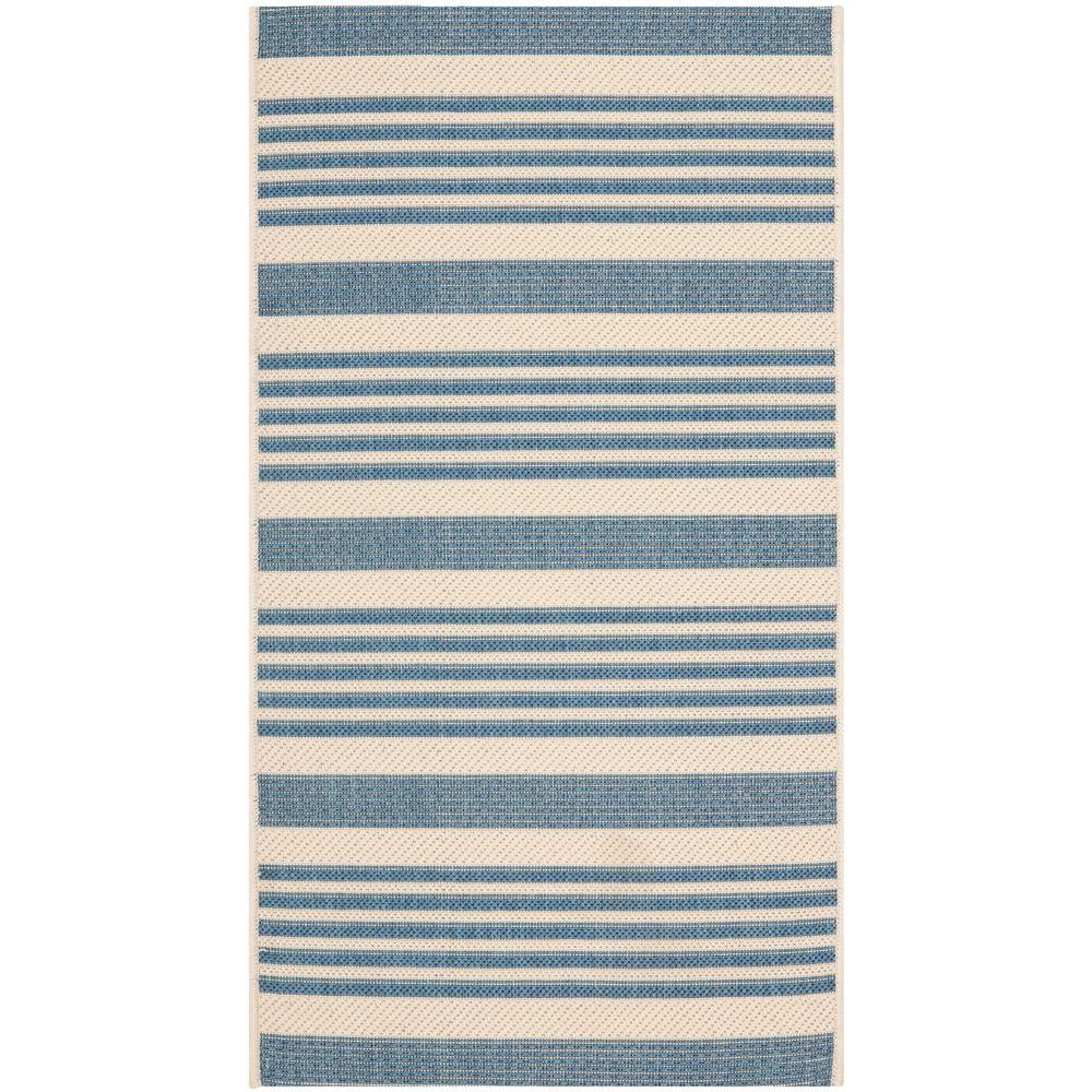 Safavieh Courtyard Beige/Blue 3 ft. x 5 ft. Indoor/Outdoor Area Rug