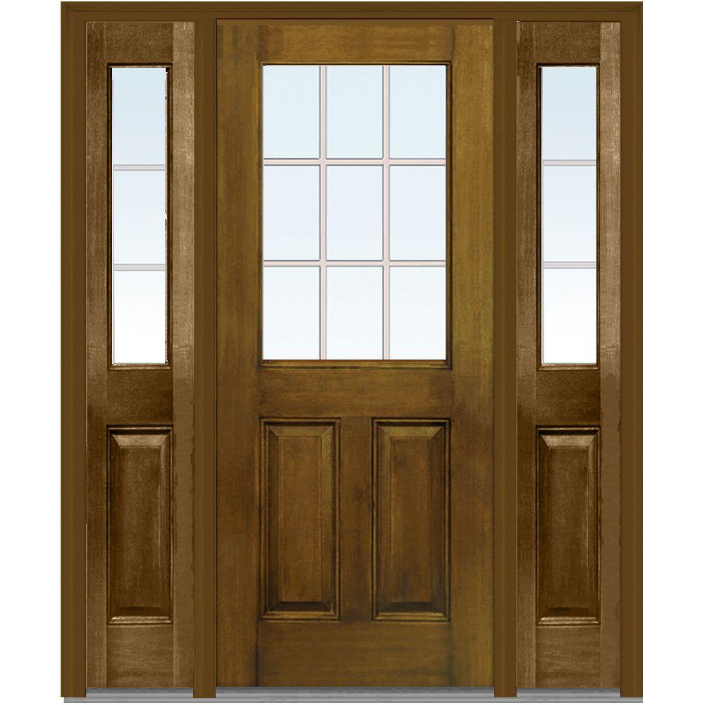 MMI Door 64 In. X 80 In. Internal Grilles Left-Hand 1/2-Lite Clear ...