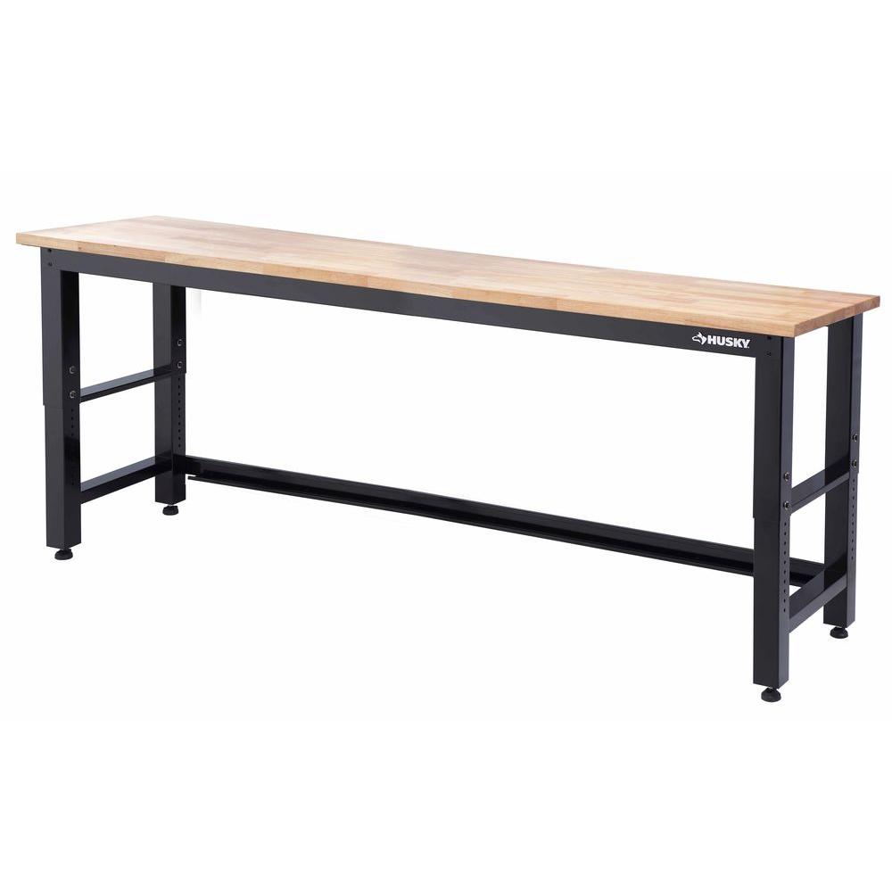 HUSKY 8 ft. Solid Wood Top Workbench-G9600-US1 - The Home ...