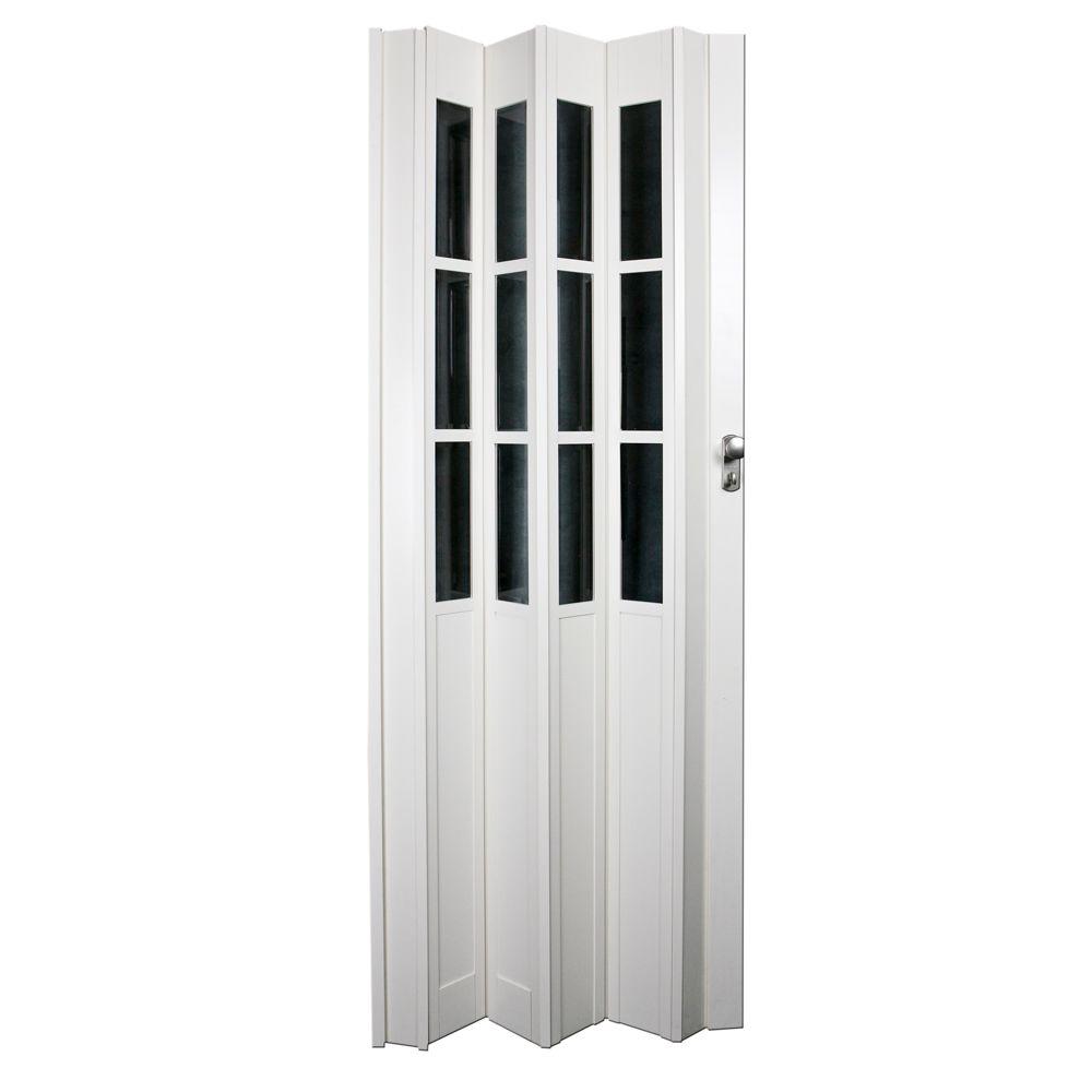 LTL Home Products 32 In X 80 In Devonshire Vinyl White Accordion Door   White Ltl Home Products Accordion Doors Prde3280whgl 64 300 