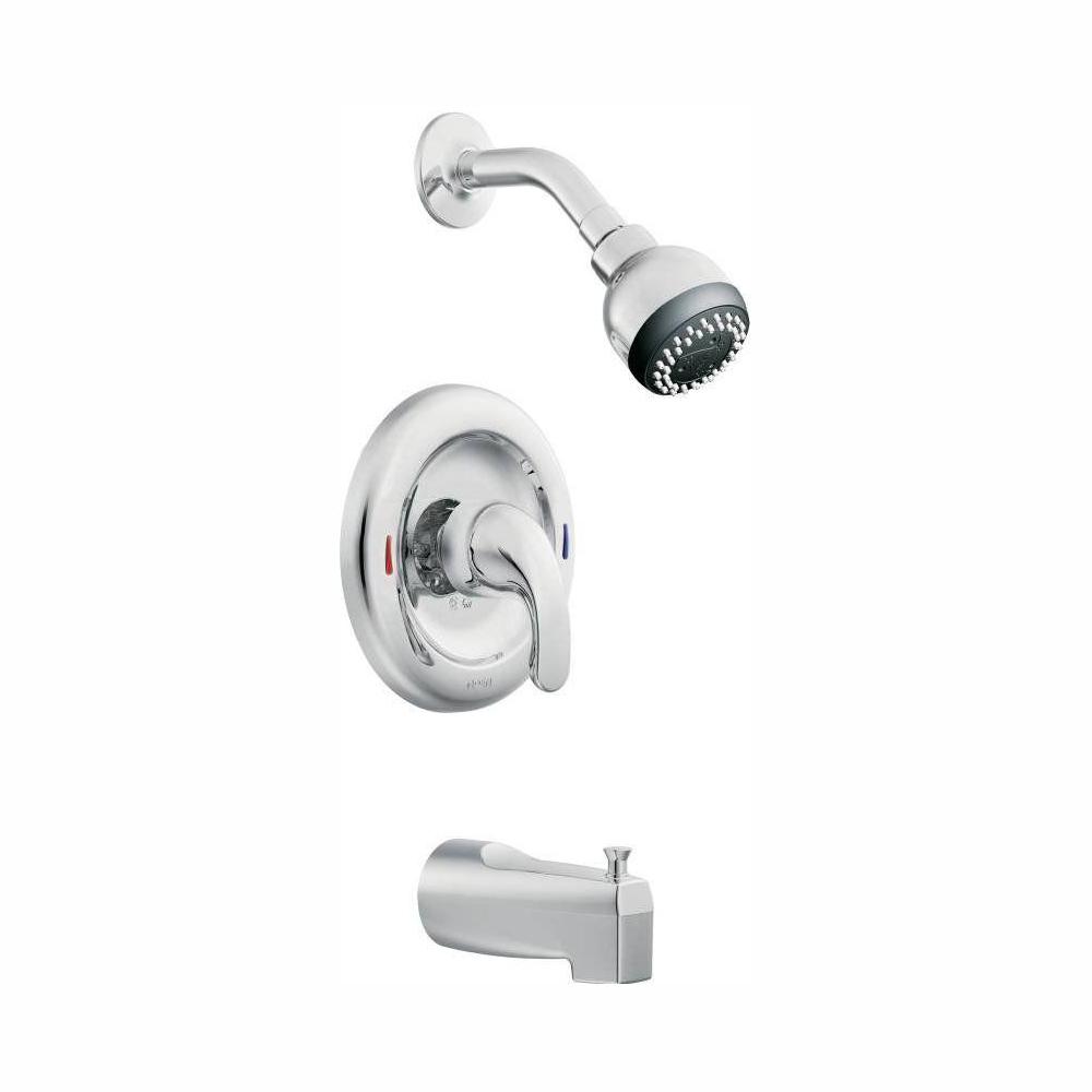 Moen Adler Single Handle 1 Spray Tub And Shower Faucet With Valve In Chrome Included
