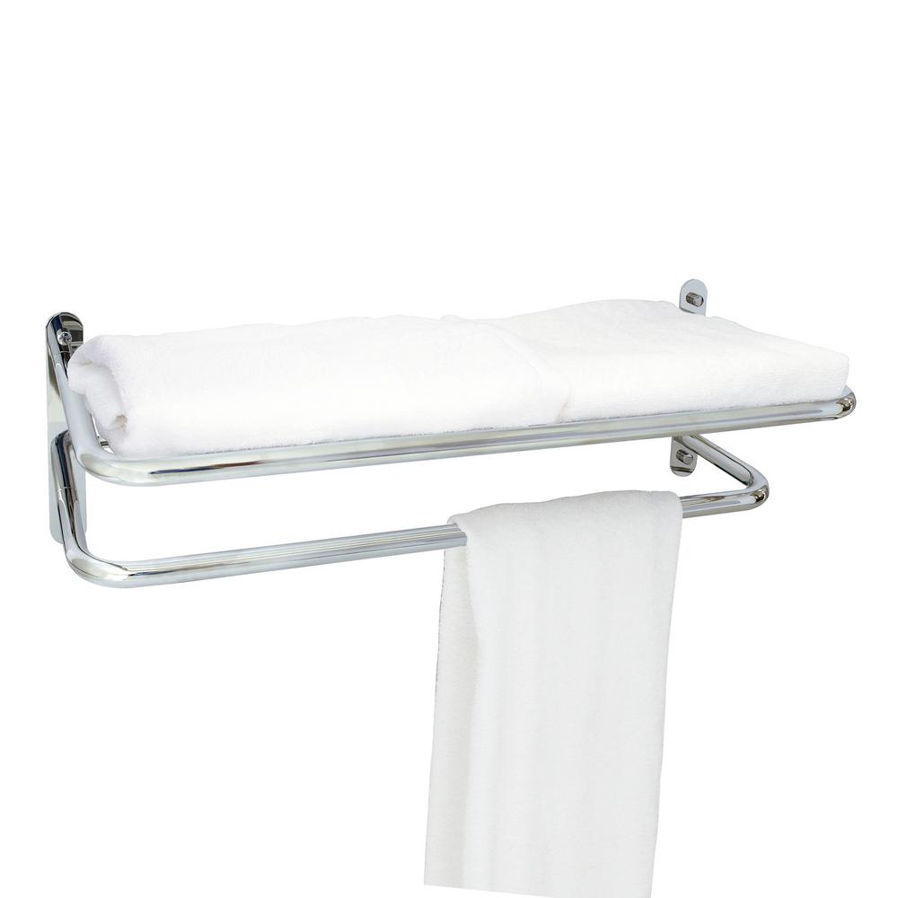 Solid ONE-Piece MODONA 24/” Hotel Grade Towel Rack Polished Chrome Stainless Steel SS304