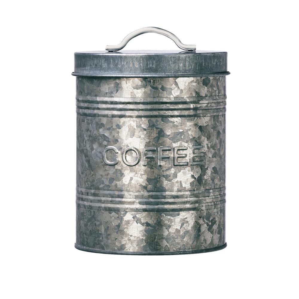 Rustic Kitchen Metal Coffee Storage Canister With Galvanized Rustic Kitchen Metal Coffee Storage Canister With Galvanized