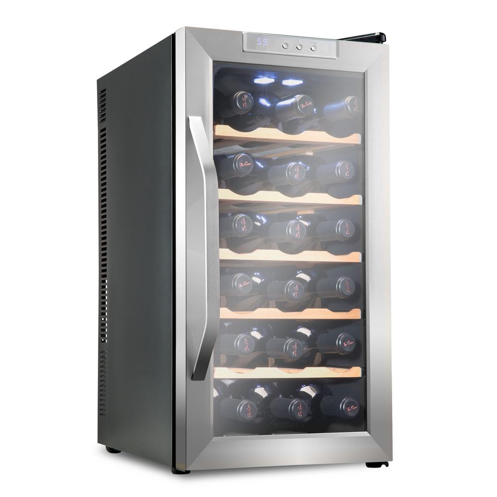 Ivation 18 Bottle Premium Thermoelectric Freestanding Wine Cooler/Fridge - Stainless Steel with 
