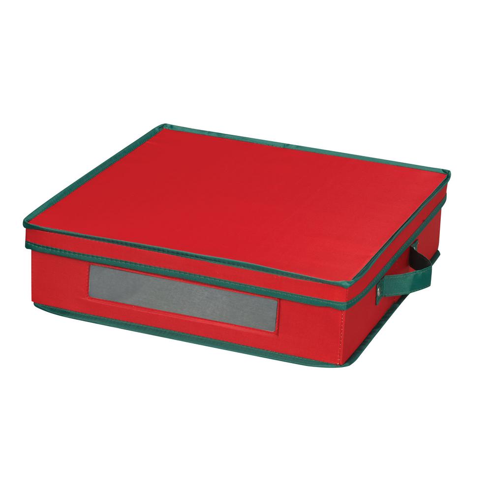 12Qt. Charger Plate Storage Box in Red537RED The Home Depot