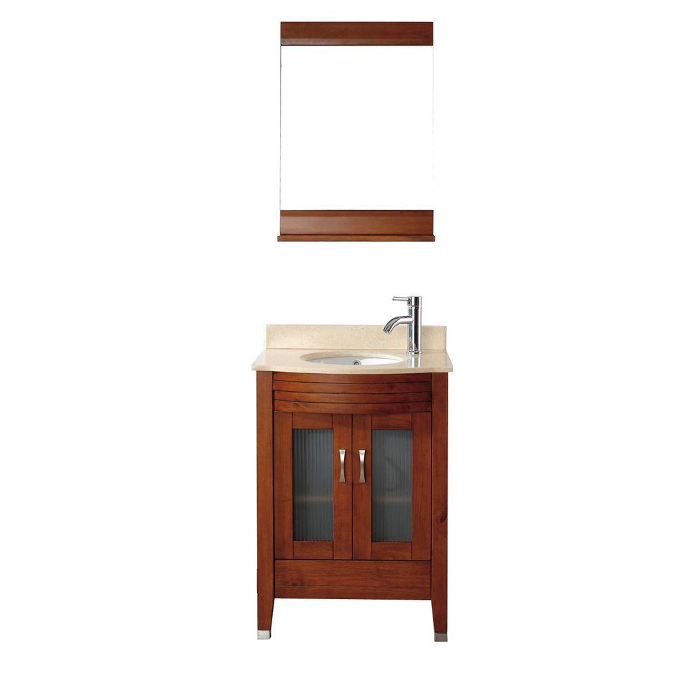 Studio Bathe Alba 24 in. Vanity in Classic Cherry with Marble Vanity