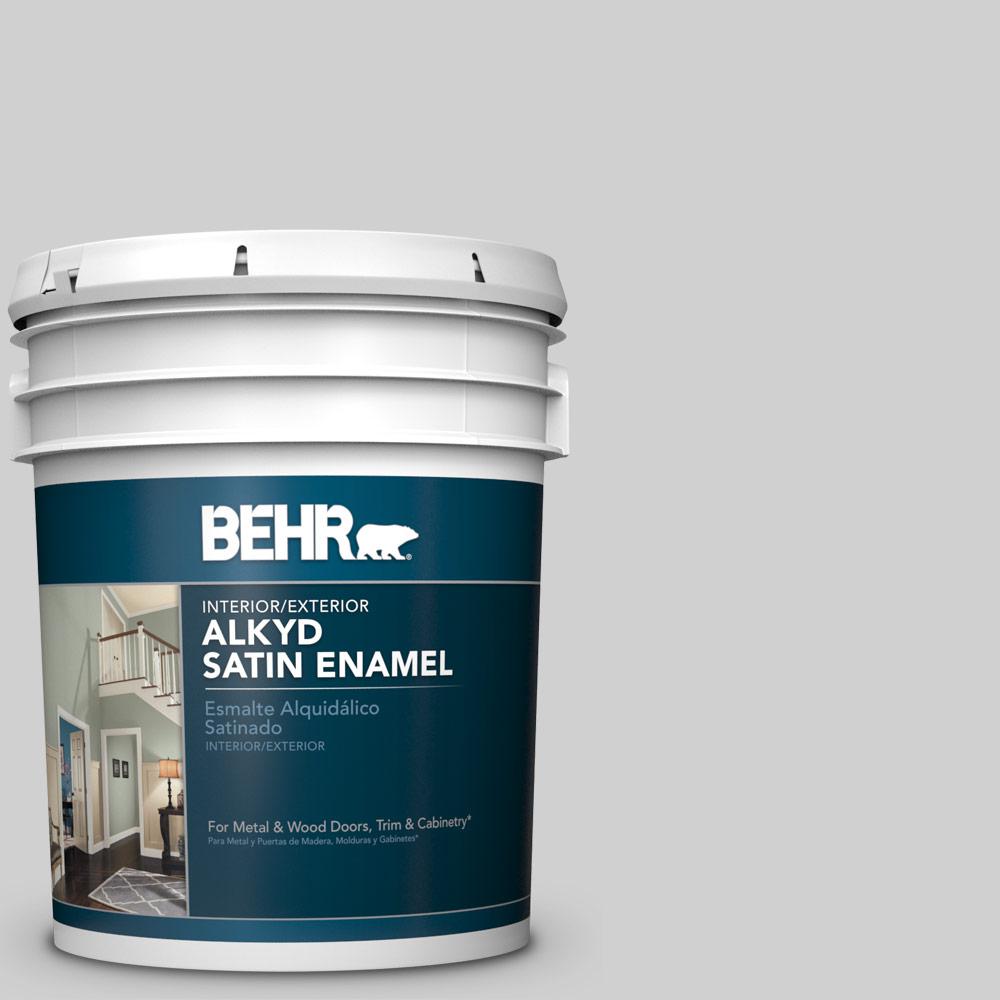 BEHR 5 gal. N5201 White Metal Satin Enamel Alkyd