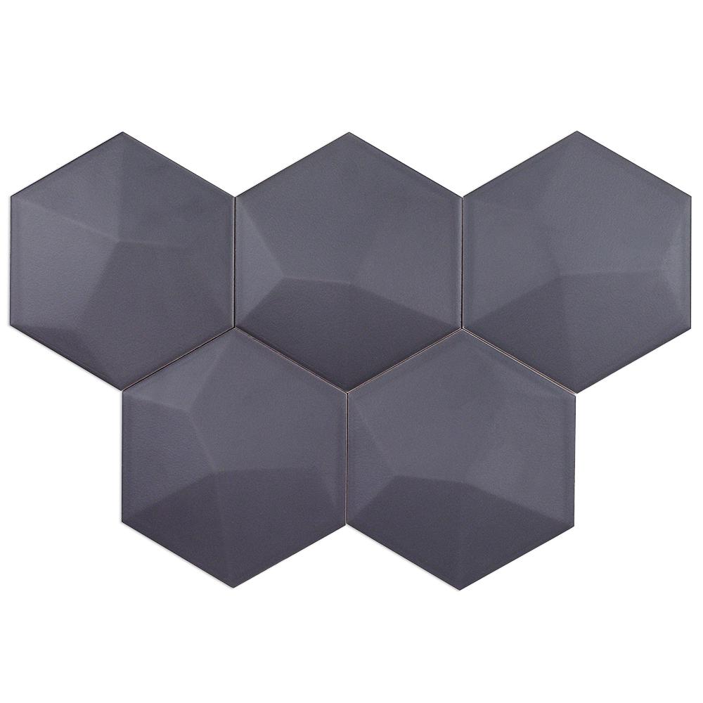 Sample Bethlehem 3D Hexagon Dark Gray 5.9 x 6.96 Matte ...