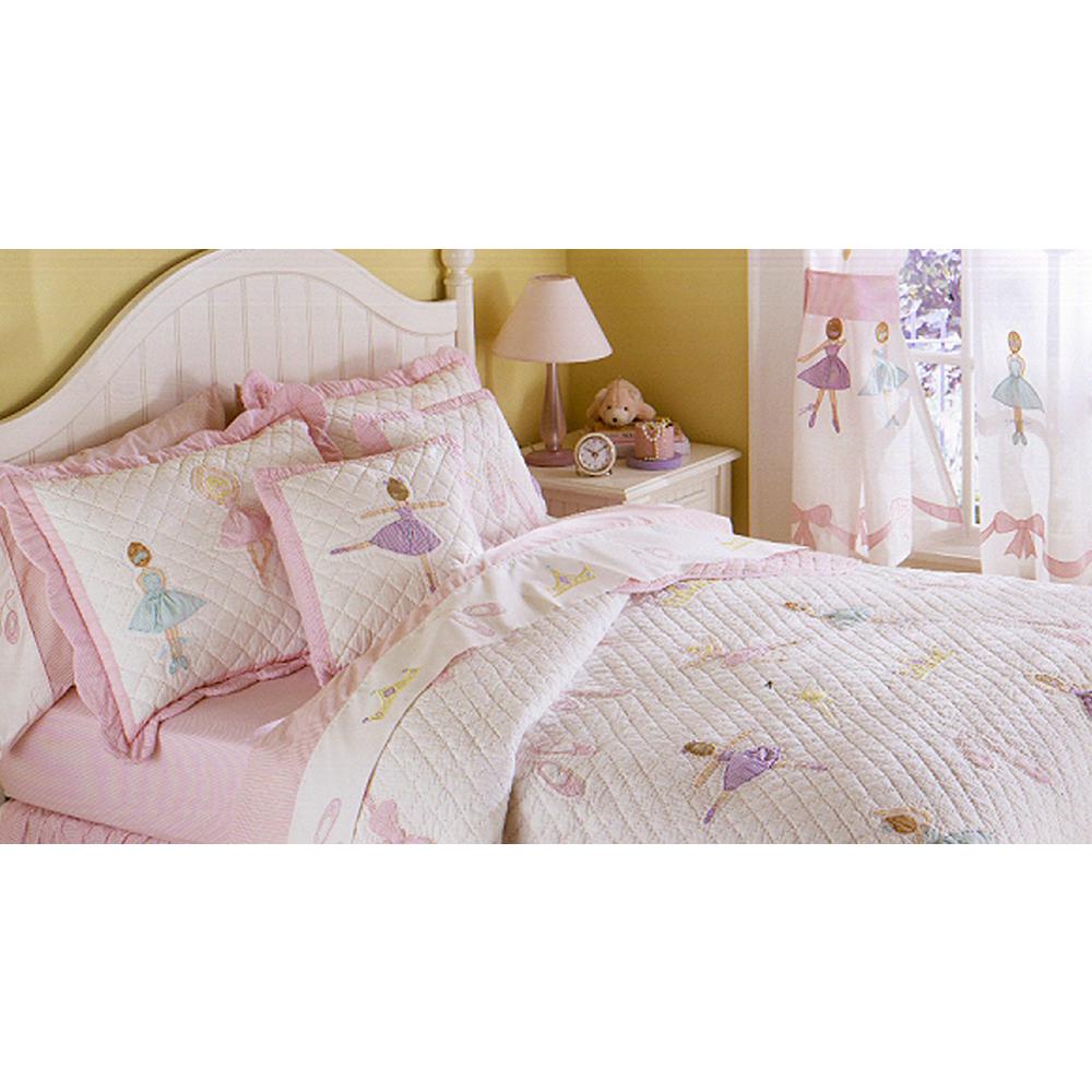 Ballet 2 Piece Pink Dancing Twin Quilt Set