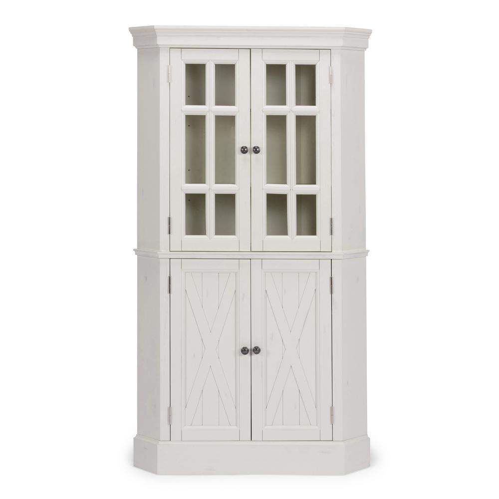 Homestyles Seaside Lodge White Corner Pantry 5523 68 The Home Depot