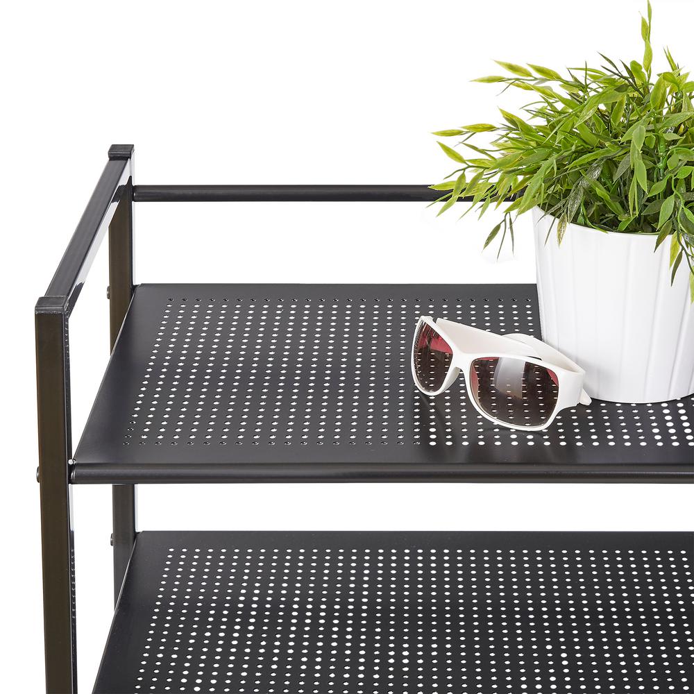 Neatfreak 10 8 In H X 32 In W 2 Tier Stamped Metal Stackable Shoe Rack In Black Nfc050504e3629 001 The Home Depot