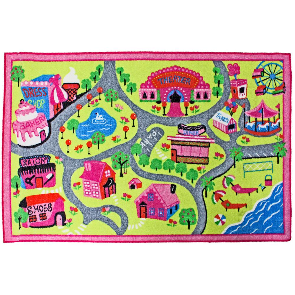 Kids Rugs The Home Depot Town Fun Multi Color 3 Ft X 5 Kids Play Area Rug