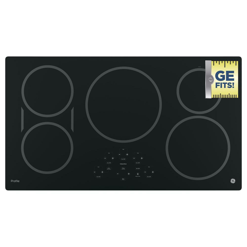 Ge Profile 36 In Electric Induction Cooktop In Black With 5