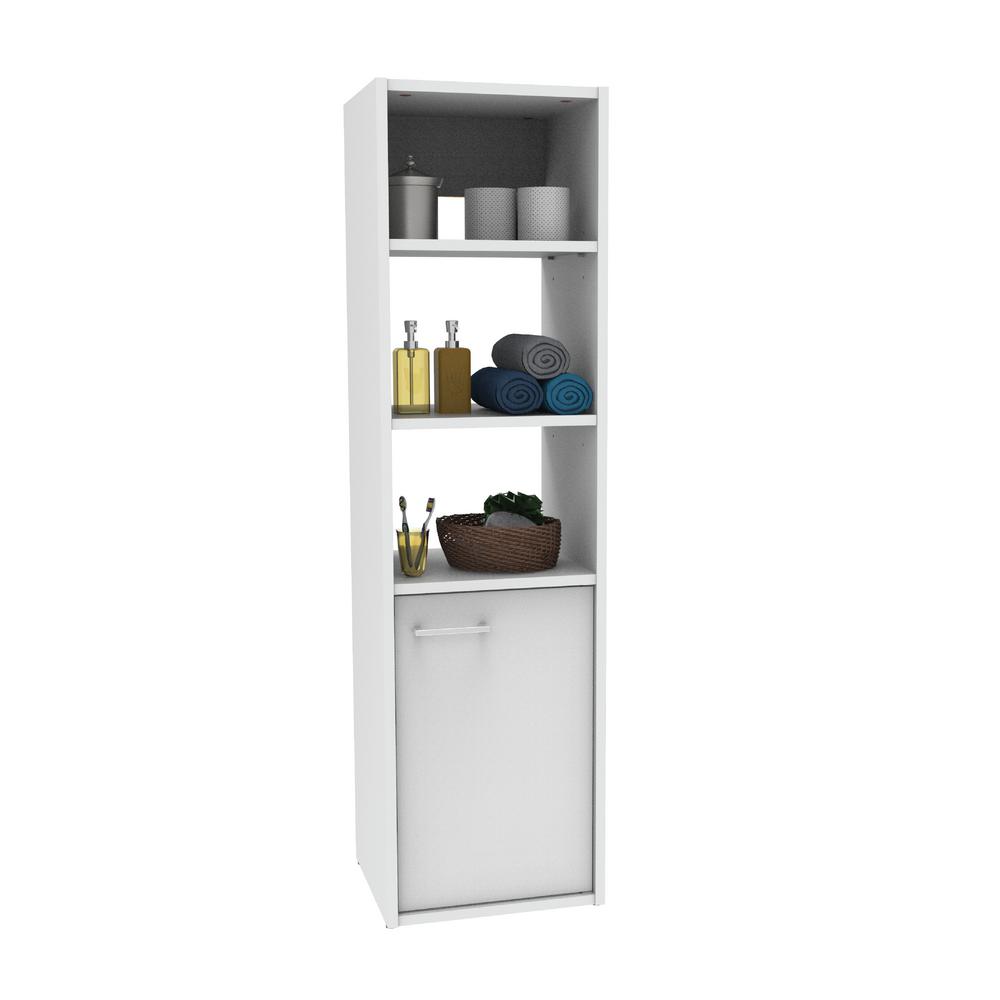 Casa Lista 1 Door Bathroom Pantry In White Ev010bl The Home Depot