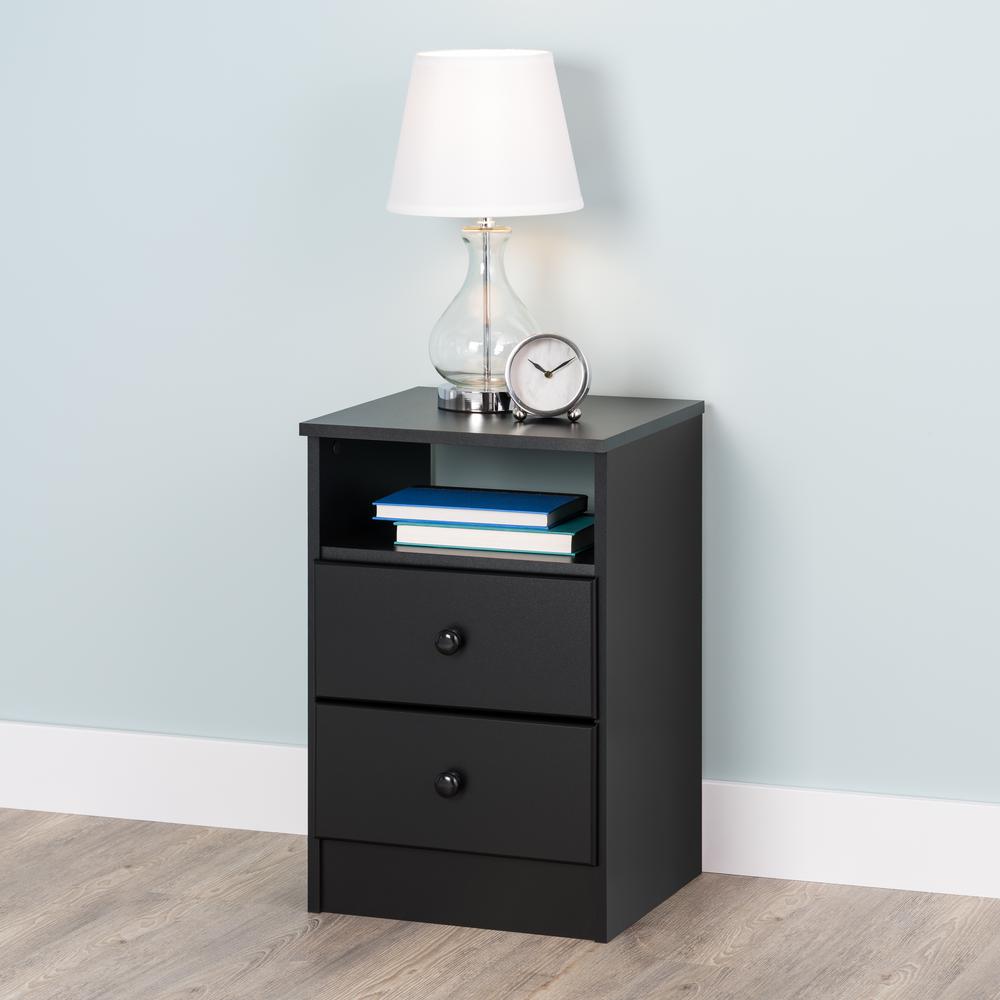 Prepac Sonoma 2 Drawer Washed Black Nightstand Hdc 2428 V The Home Depot