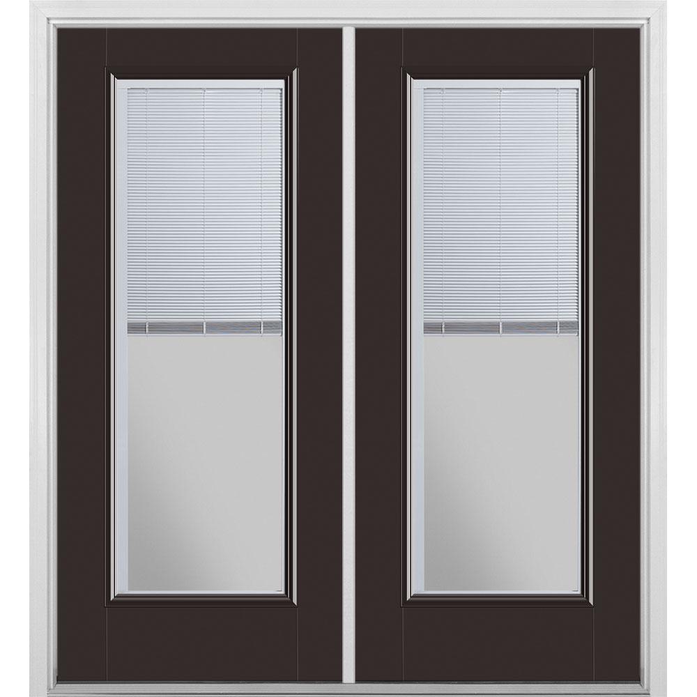 Masonite 72 In X 80 Willow Wood Fibergl Prehung Left Hand Masonite 72 In X 80 Willow Wood Fibergl Prehung Left Hand Inswing Mini Blind Patio Door With Brickmold