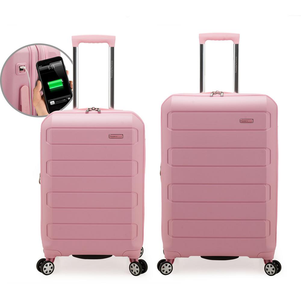 pink soft luggage sets