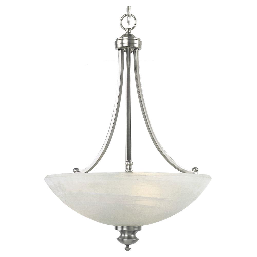 Sea Gull Lighting Fairlawn 18 in. W. 3-Light Brushed Steel Pendant