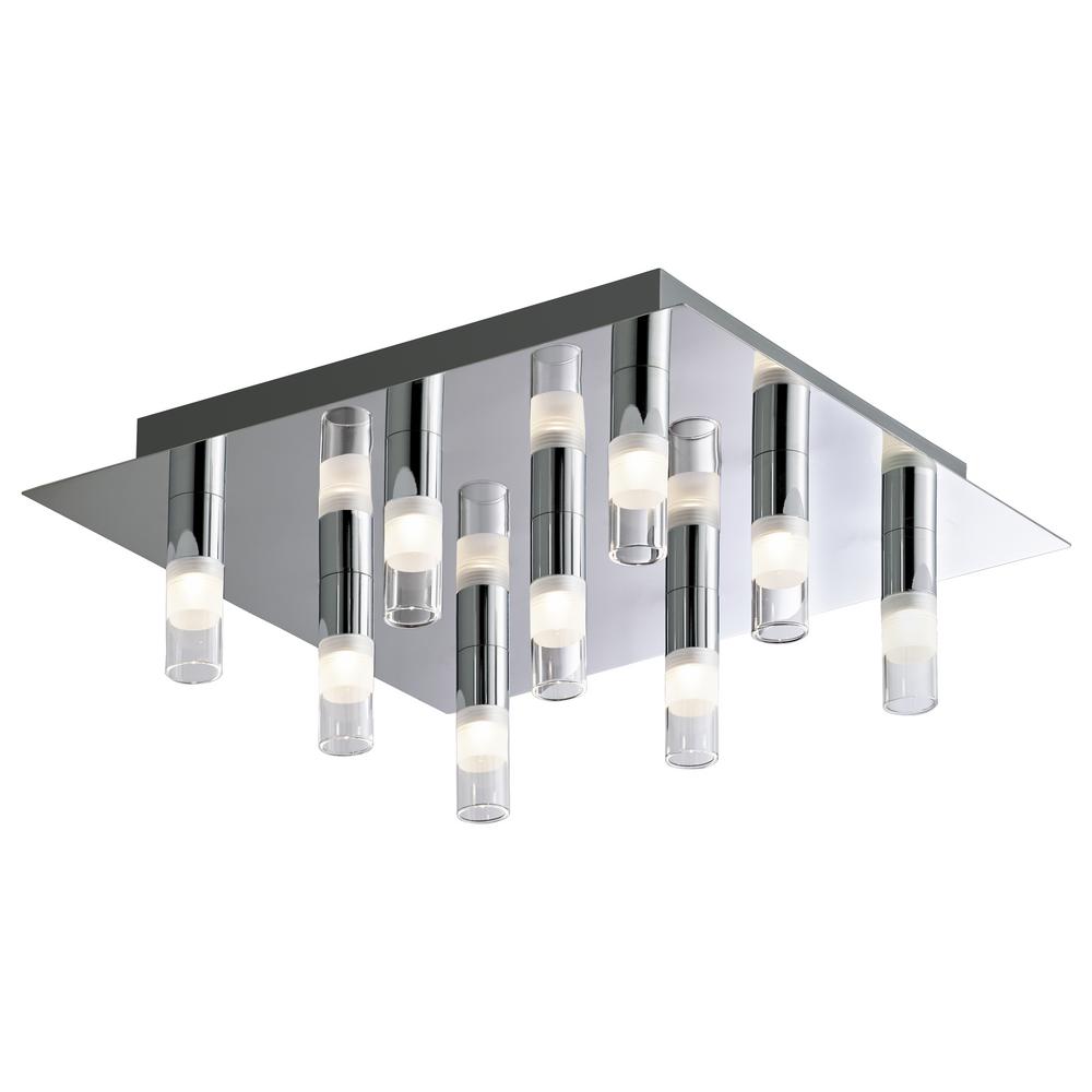 Bazz 9 Light Chrome Square Led Ceiling Fixture Cl09led The Home Depot