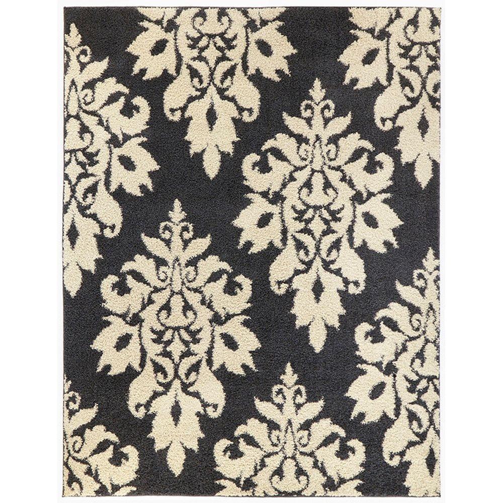 Home Decorators Collection Meadow Damask Blue 9 ft. 6 in. x 12 ft. 2 in