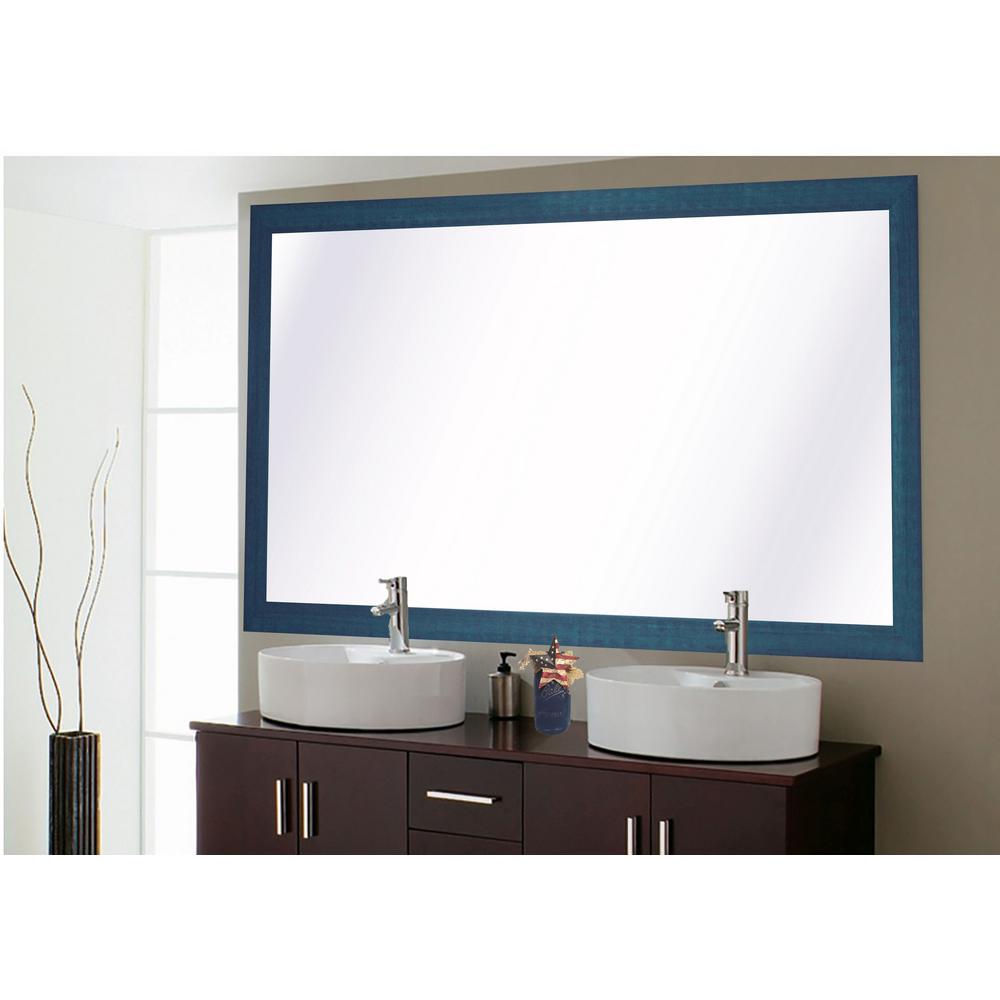 78 In X 39 Country Cottage Blue Framed Double Vanity Mirror Country Cottage Blue Framed Double Vanity Mirror