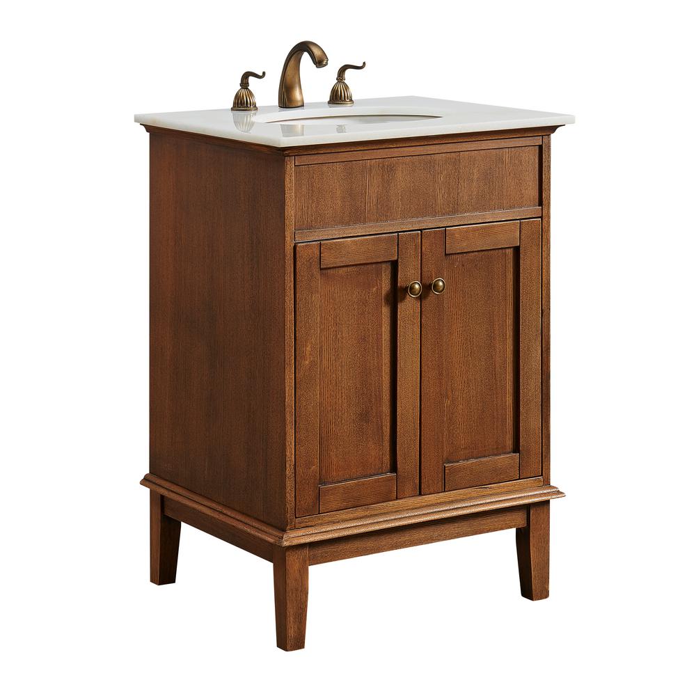 Unbranded Timeless Home 24 in. W Single Bathroom Vanity in Chestnut