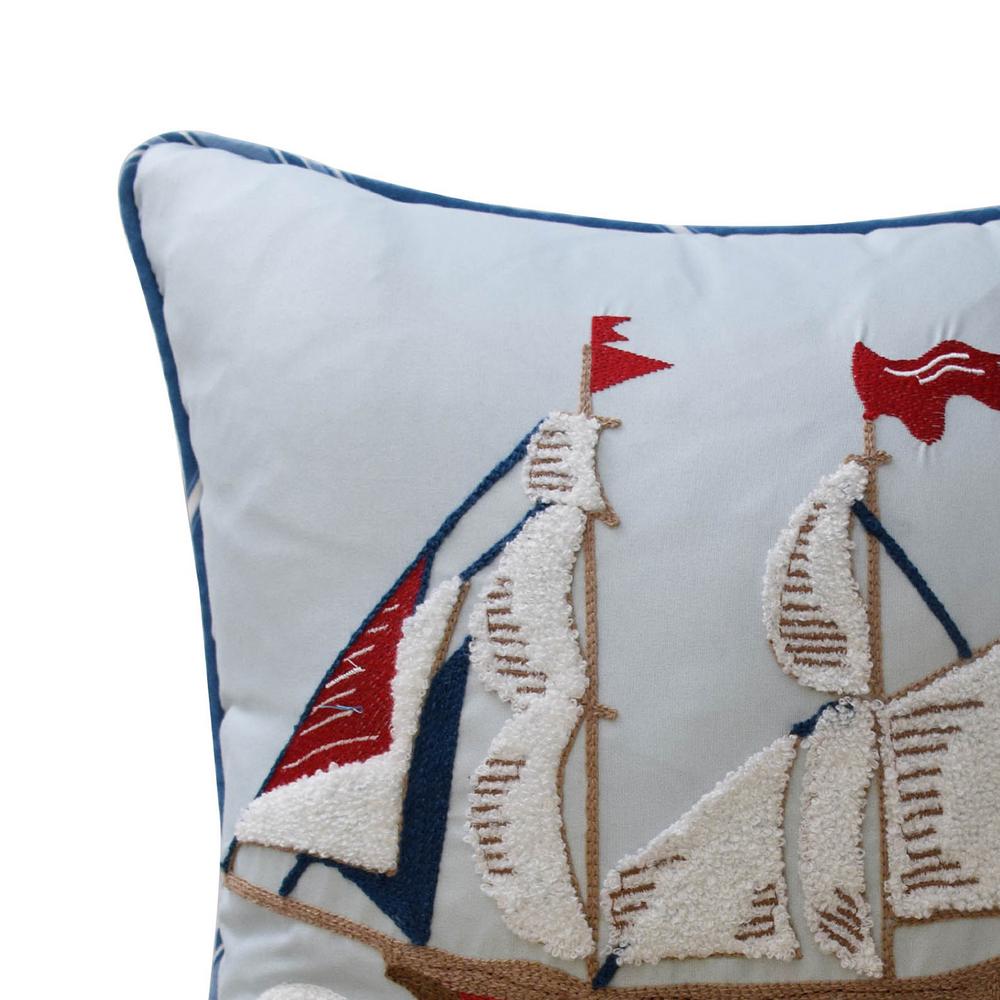 Waverly Ride The Waves Aqua Striped Polyester 15 In X 15 In