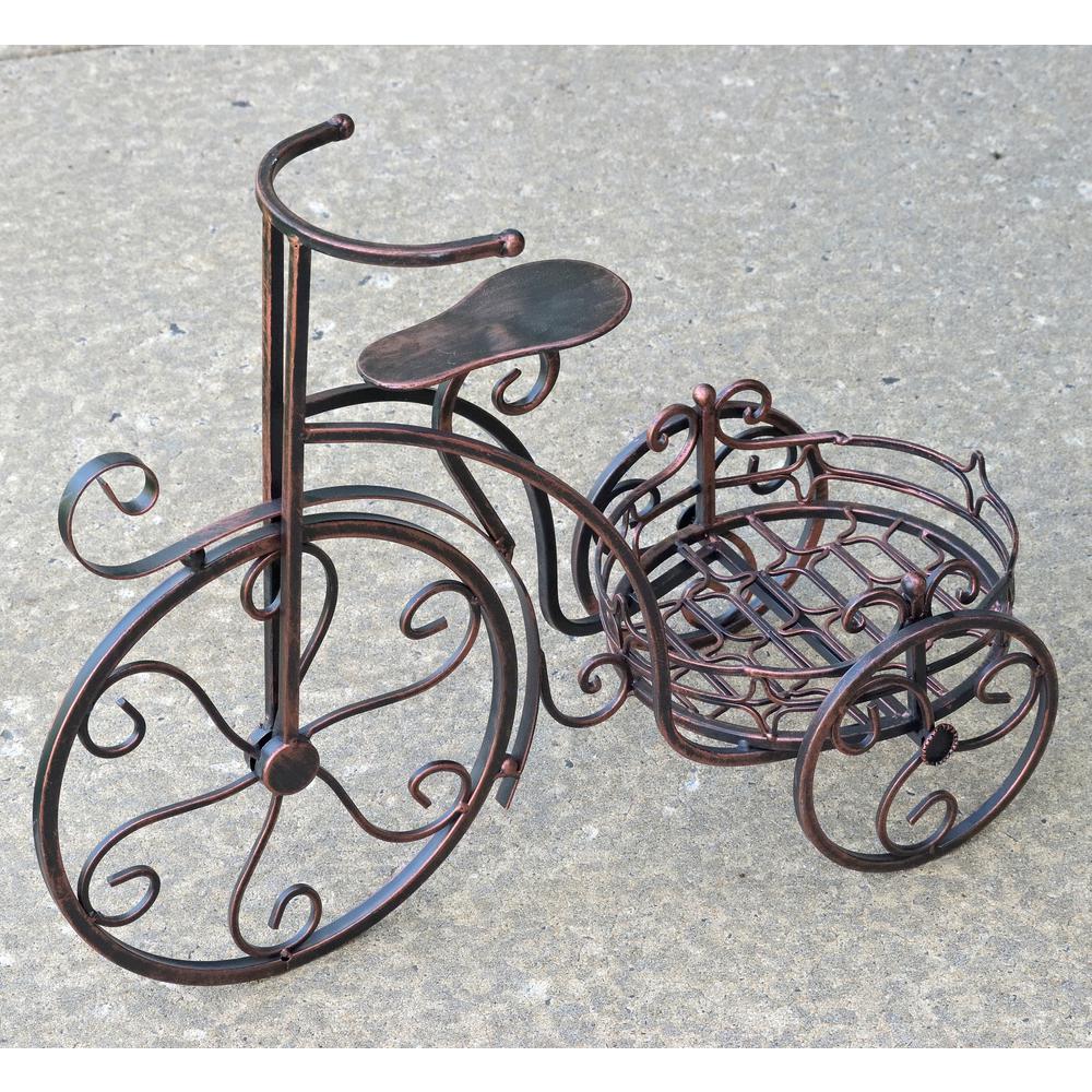 Zaer Ltd. International Antique Bronze Tricycle Planter Stand by Zaer Ltd. International