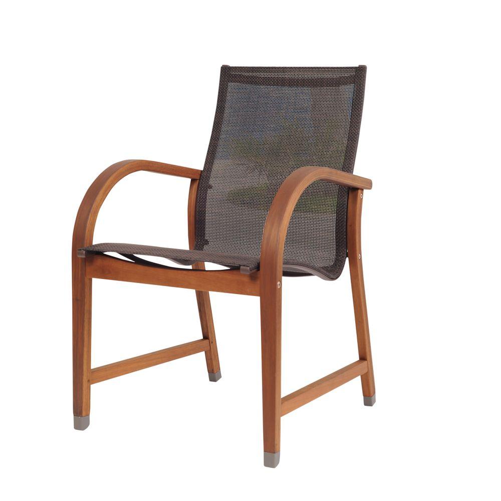 Amazonia Bahamas Brown Sling Patio Dining Chair (4-Pack)