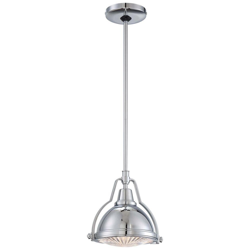 Polished Nickel Mini Pendant Light hampton bay 1 light brushed nickel mini pendant with shade and clear ribbed glass