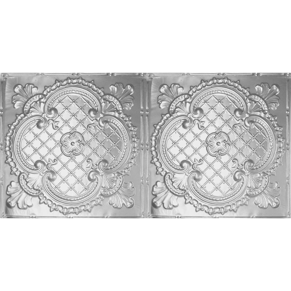 Shanko 2 Ft X 4 Ft Nail Up Direct Application Tin Ceiling Tile In Clear Lacquer 24 Sq Ft Case