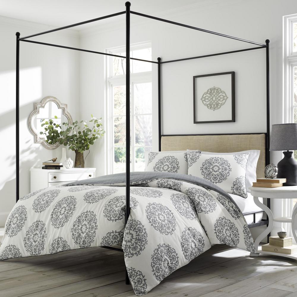 Stone Cottage Bristol 3 Piece Grey King Cotton Duvet Cover Set Grey King Cotton Duvet Cover Set