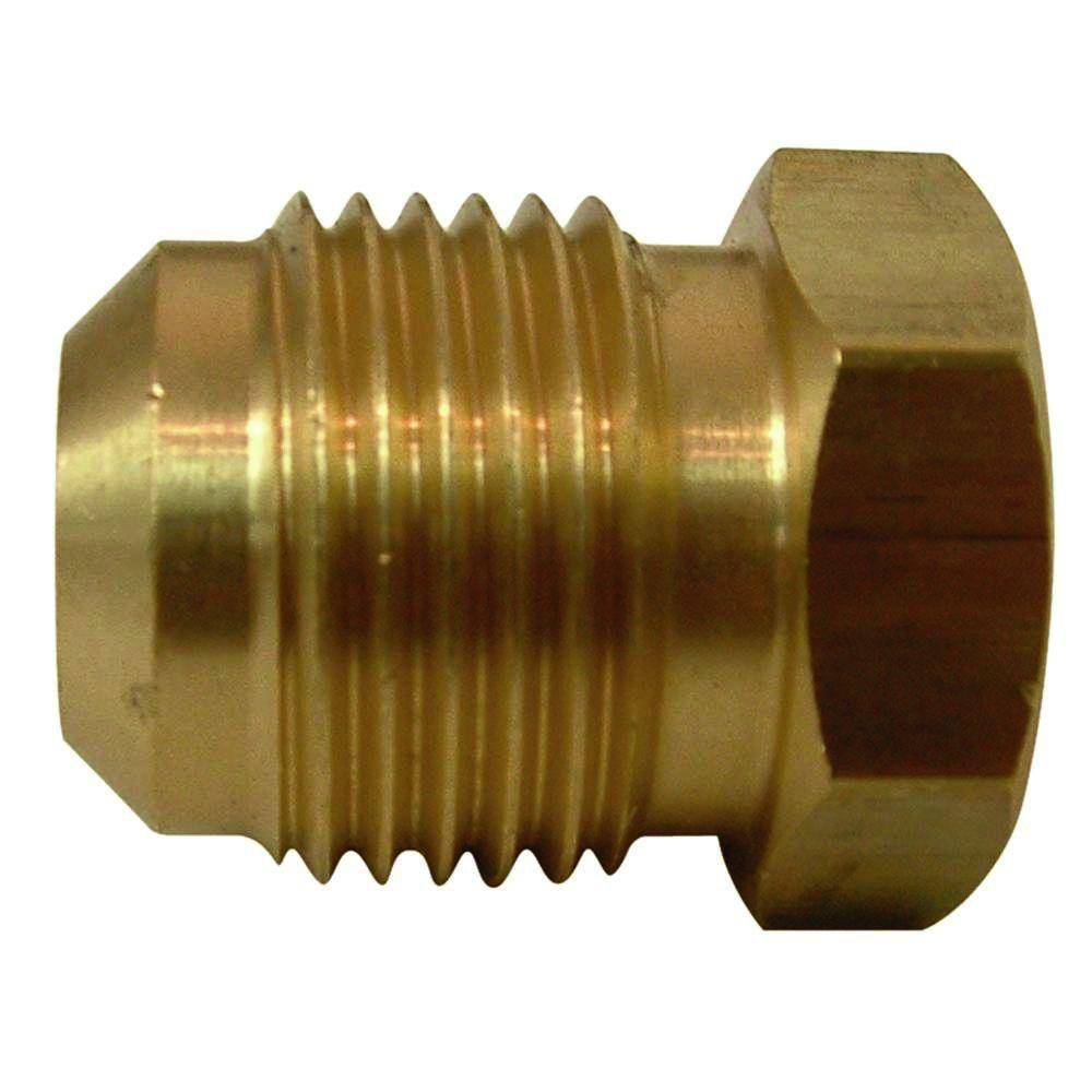 Everbilt 3/8 in. Lead-Free Brass Flare Plug Fitting-801469 ...