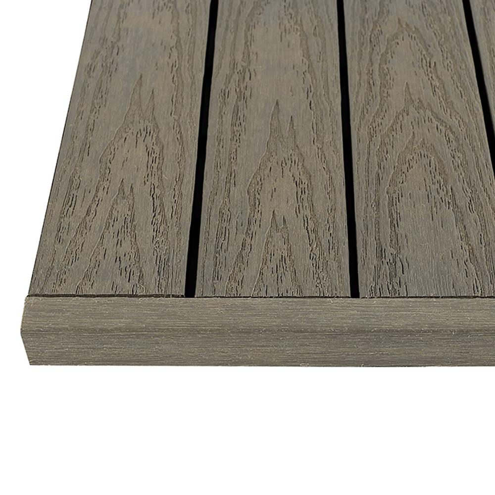 NewTechWood 1/6 ft. x 1 ft. Egyptian Stone Gray Quick Deck Composite Deck Tile Straight End