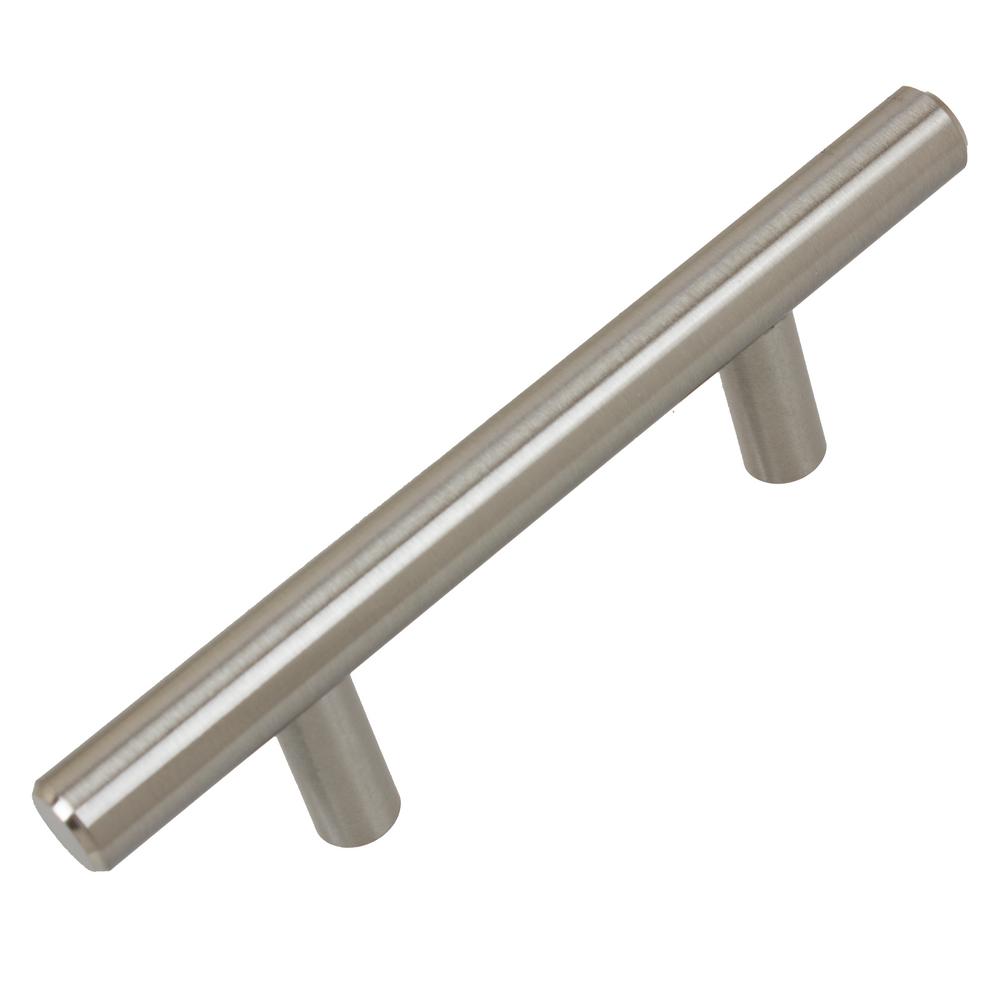Gliderite 2 1 2 In Solid Stainless Steel 4 7 8 In Center To Center Long Bar Handle Pulls 10 Pack 6007 64 Stst 10 The Home Depot