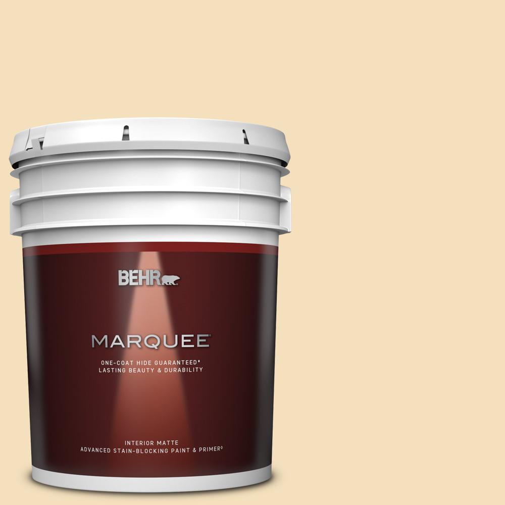 BEHR MARQUEE 5 Gal 320E 2 Cracked Wheat Matte Interior Paint Primer   Cracked Wheat Behr Marquee Paint Colors 145005 64 1000 