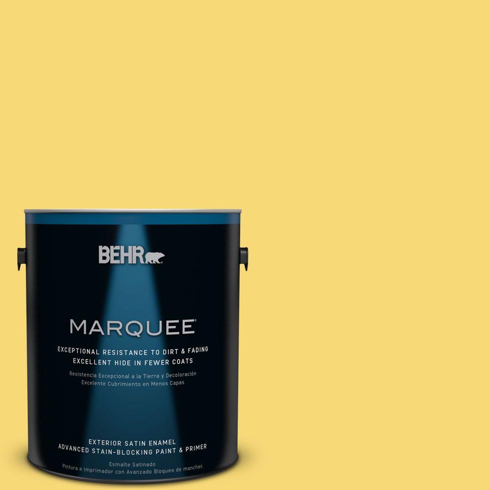 BEHR MARQUEE 1gal. P3105 Solar Energy Satin Enamel Exterior Paint945401 The Home Depot