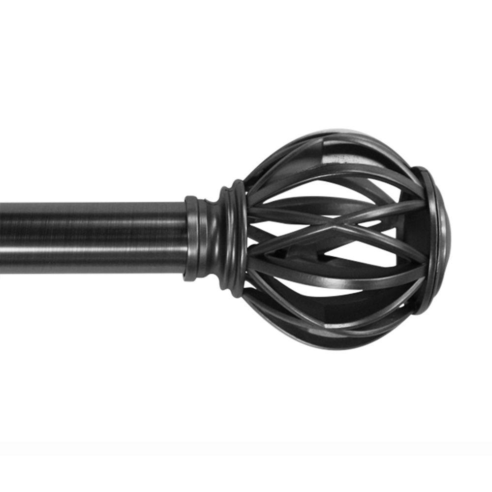 Home Decorators Collection 36 In L 72 Telescoping Premium 1 36 In L 72 Telescoping Premium 1 Single Curtain Rod Kit Metal With Cage Set