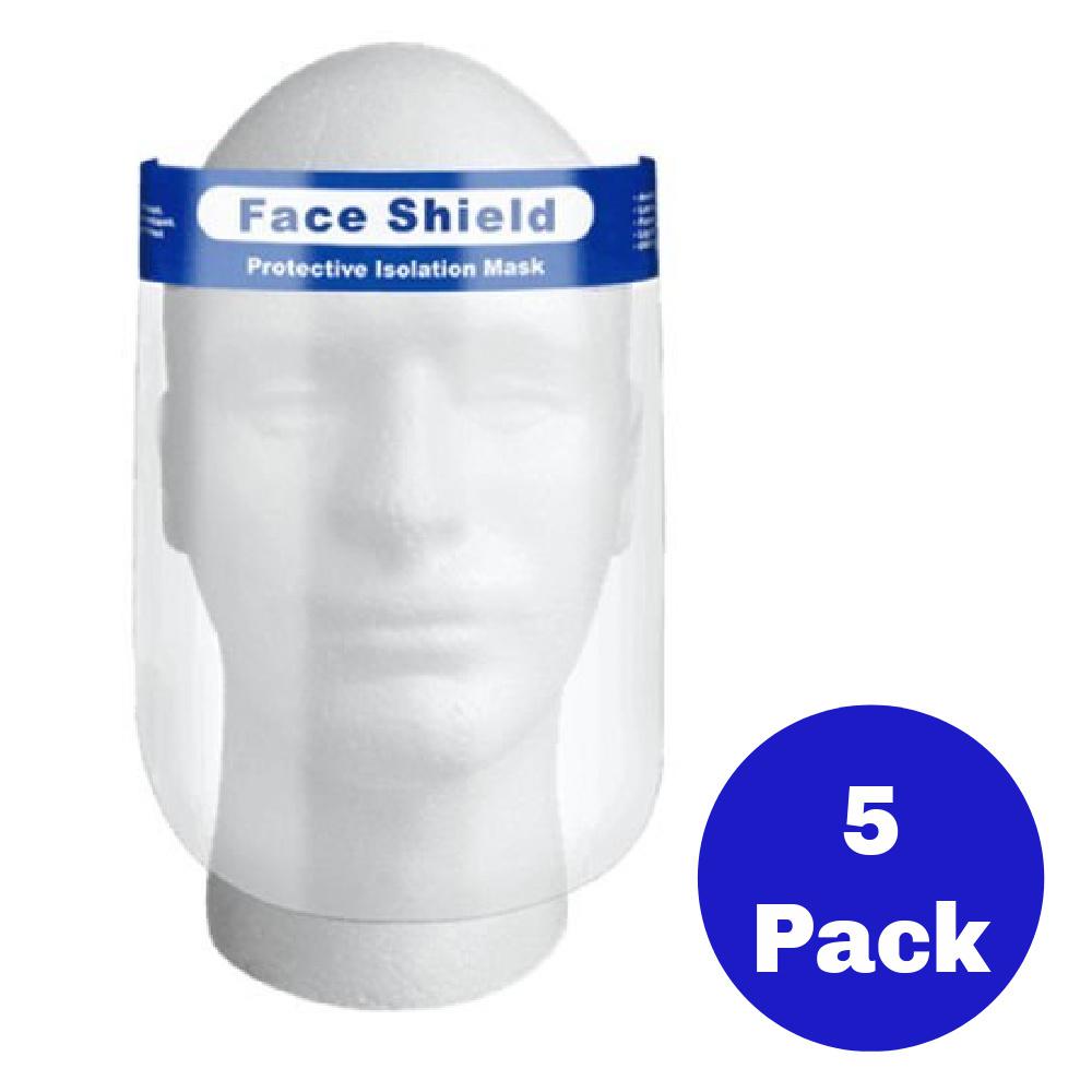 Face Shield Transparent Protective Cover 5 Pack Fcshield5pack The Home Depot