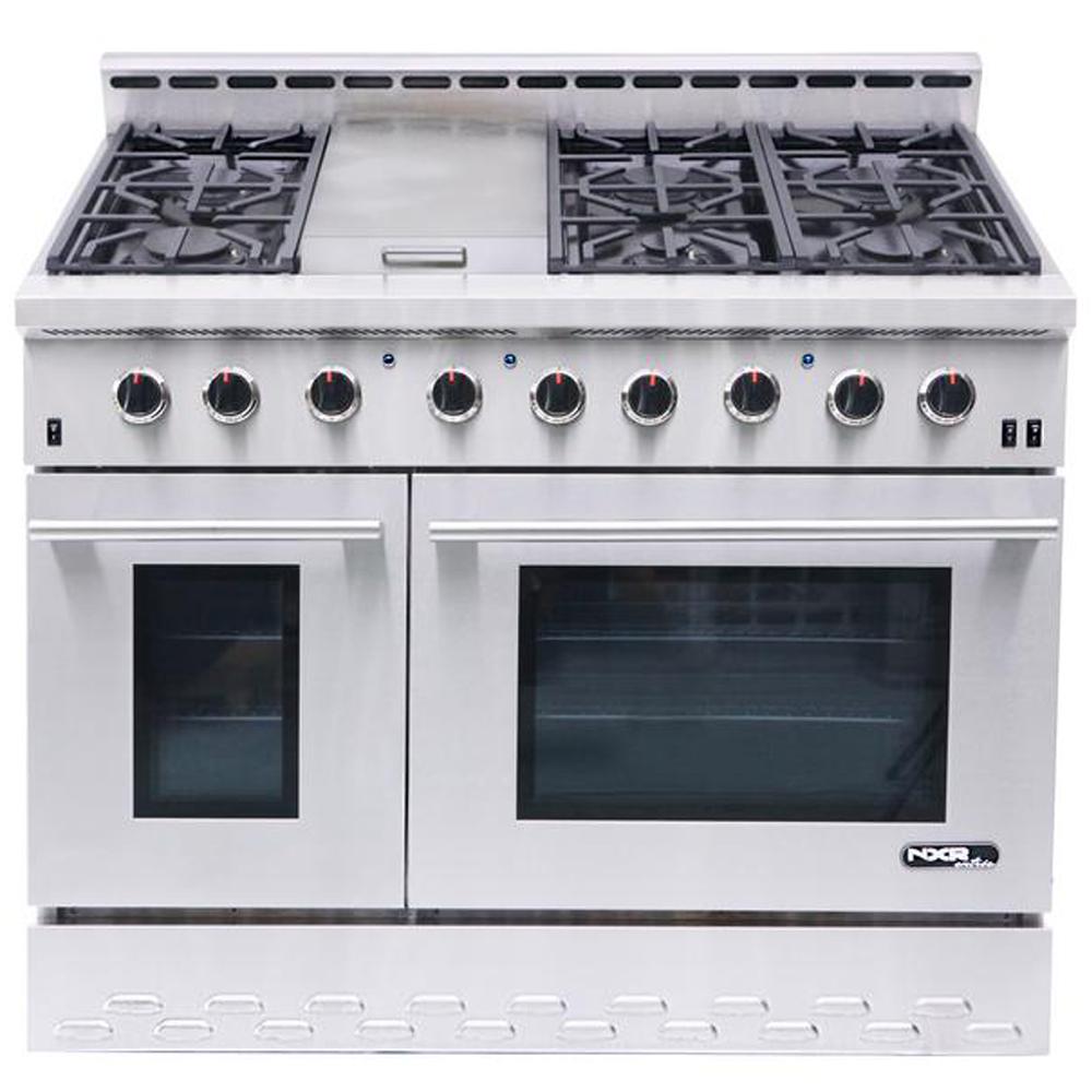 NXR Entree 48 in. 7.2 cu. ft. Professional Style Gas Range with Convection Oven in Stainless Steel