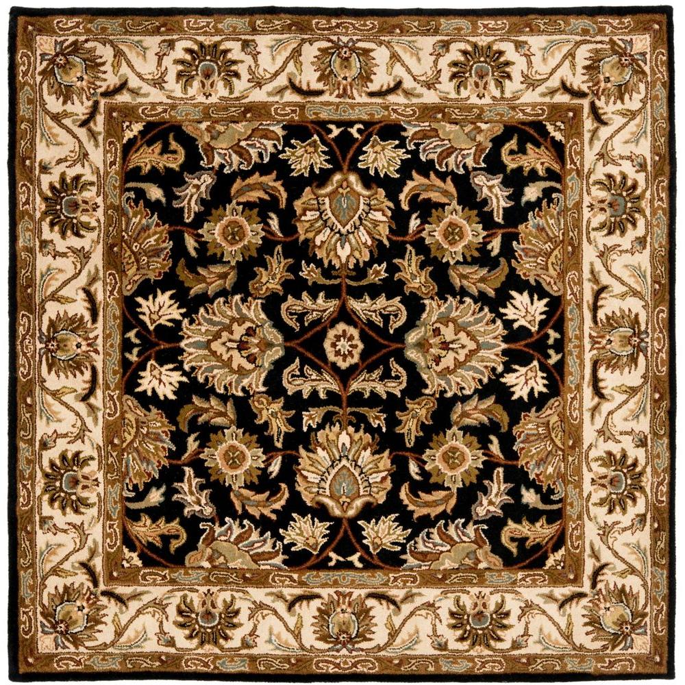 Safavieh Heritage Black/Beige 4 ft. x 4 ft. Square Area Rug-HG628B-4SQ ...