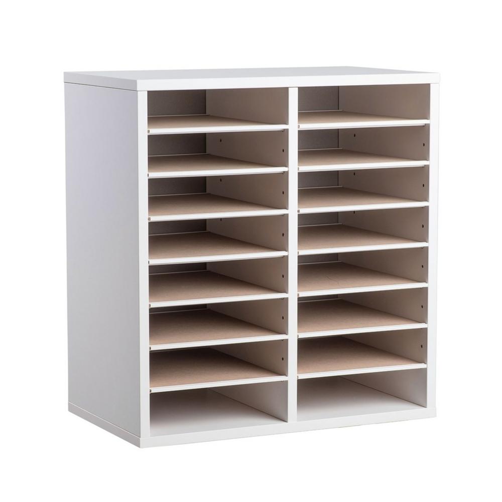 Adiroffice Wood Adjustable 16 Compartment Literature Organizer