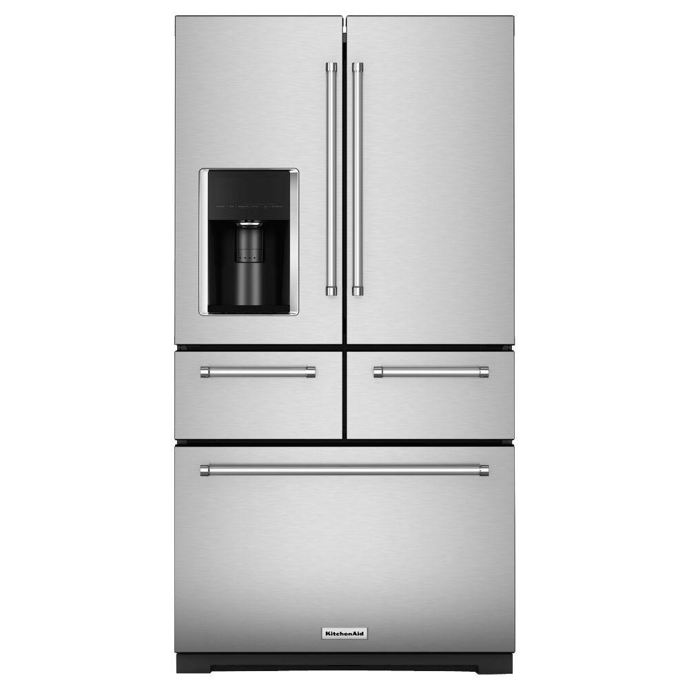 Kitchenaid 25 8 Cu Ft French Door Refrigerator In Stainless Steel With Platinum Interior