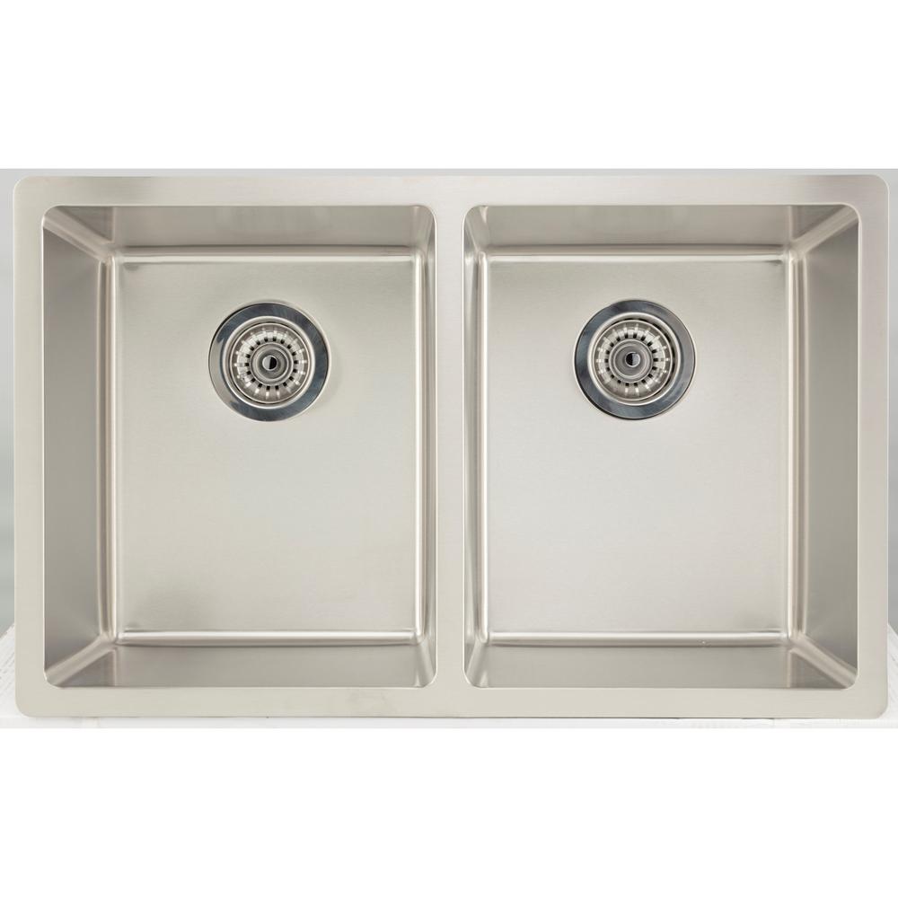 16GaugeSinks Undermount Stainless Steel 29 in. 50/50 Double Bowl