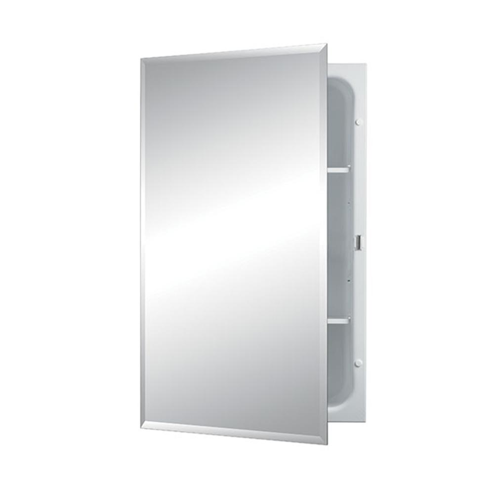 Jensen Horizon 16 In W X 26 In H X 4 3 4 In D Frameless Recessed Bathroom Medicine Cabinet With 1 2 In Beveled Edge Mirror 1459x The Home Depot