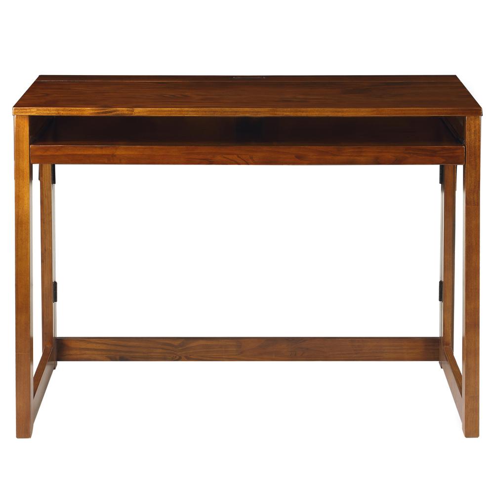 Casual Home Warm Brown Folding Desk With Pull Out And Usb Port 533 Casual Home Warm Brown Folding Desk With Pull Out And Usb Port