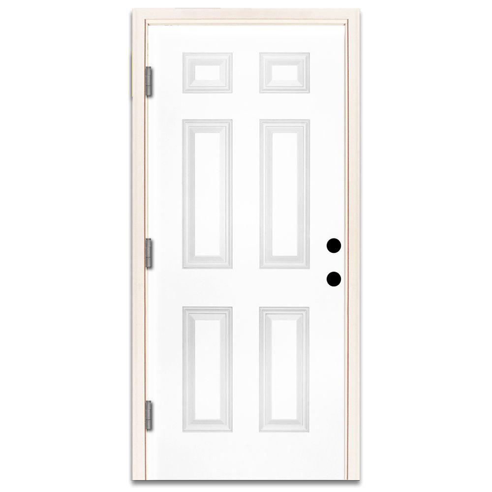 Steves Sons 36 In X 80 In Premium 6 Panel Primed White Steel